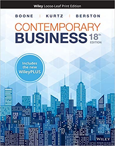 Instant Download; Solutions Manual for Contemporary Business, 18th Edition By Louis  Boone, David  Kurtz, Susan Berston 
