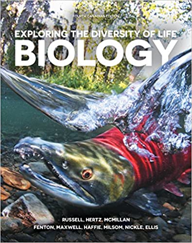 Test Bank for Biology Exploring the Diversity of Life, 4th Canadian Edition, By Russell, Hertz, McMillan, Fenton,  Addy, Maxwell, Haffie,  Milsom